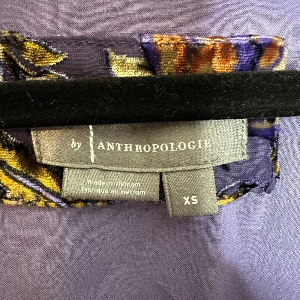 Anthropologie The Somerset Maxi Dress‎ Velvet Edition Purple Size XS Boho - Picture 6 of 9